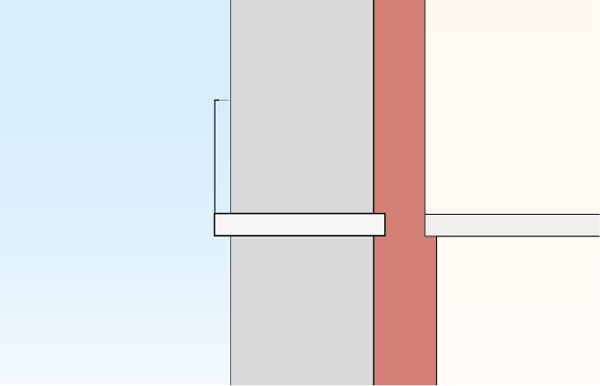 Tegning af vægunderstøttet altan