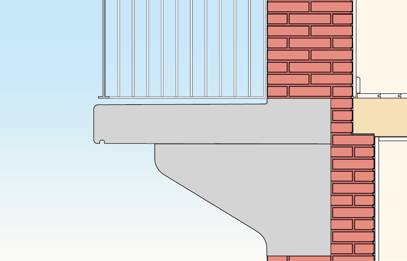 Tegning af bærende konsol for tung altanplade