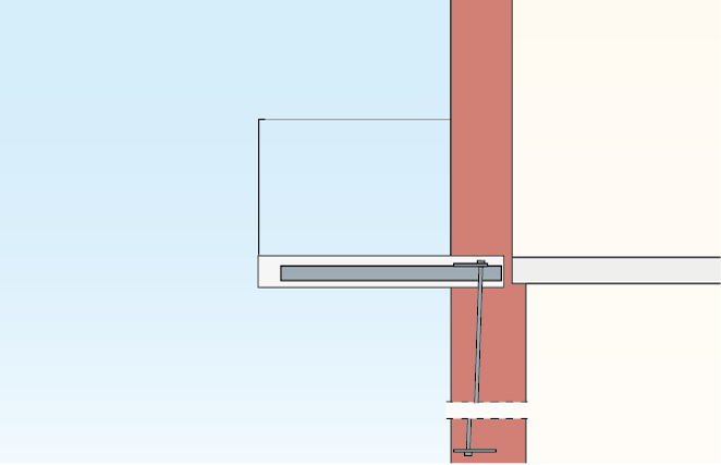 Tegning af altan indspændt med stag